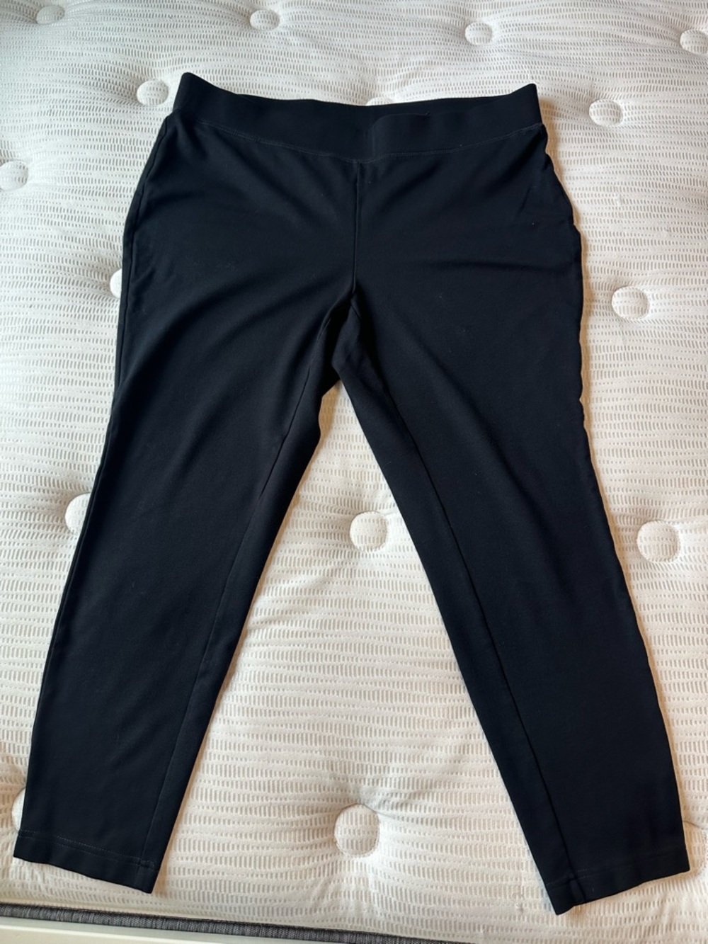 Black Stretch Slim Leg Pull On Leggings Size 18W Skinny Casual Ankle Length
